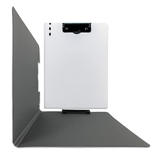 TOTiyea Clipboard Folder, File Cover Folder Clipboard with Single Metal Clip, Sand-Textured Clipboard for Letter Size or A4 Size,White,1 Pack