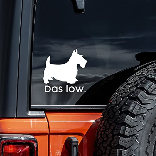 Das Low Scottish Terrier Decal Vinyl Sticker Auto Car Truck Wall Laptop - White - 5.5" Wide