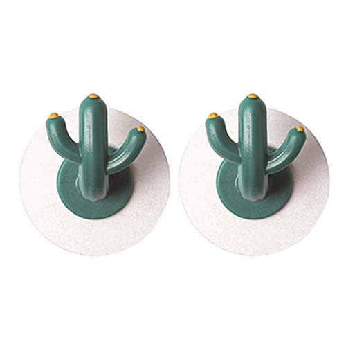 Gilroy 2Pcs Decorative Wall Hook Cactus Shaped Clothes Hanger Adhesive Wall Mounted Bag Keys Holder for Kitchen Bathroom 2pcs
