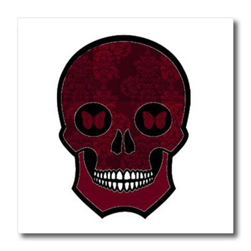 3dRose ht-60996-2 Ruby Red Damask Skull Iron on Heat Transfer for White Material, 6 by 6-Inch 3dRose ht-60996-2 Ruby Red Damask Skull Iron on Heat Transfer for White Material, 6 by 6-Inch