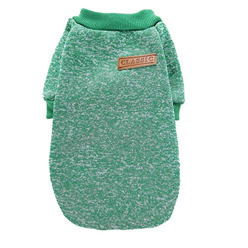 Blackzone Winter Warm Woolen Yarn Knit Dog Cats Sweater Pullover Jacket Coat Pet Clothes Fun Green S