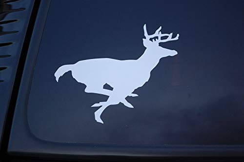 Deer Buck Hunting Sticker Vinyl Decal CHOOSE COLOR  and  SIZE Running -V277- -4" X 3.25", Orange-