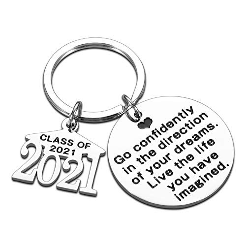 Graduation Gift Keychain for Son Daughter Class of 2021 Inspirational Birthday Christmas Keyring for Him Her Colleague High School Friend Men Women Nurse Go Confidently in The Direction of Your Dream Graduation Gift Keychain for Son Daughter Class of 2021 Inspirational Birthday Christmas Keyring for Him Her Colleague High School Friend Men Women Nurse Go Confidently in The Direction of Your Dream