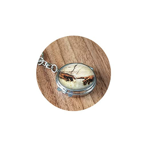 Creation of ADAM by Michelangelo Caravaggio God and Adam Fingers Folding Mirror Travel Portable