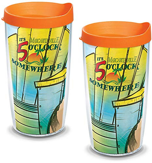 Tervis 1089315 Margaritaville - Adirondack Chair Insulated Tumbler with Wrap and Orange Lid 2 Pack - Boxed 16oz Clear Tervis 1089315 Margaritaville - Adirondack Chair Insulated Tumbler with Wrap and Orange Lid 2 Pack - Boxed 16oz Clear