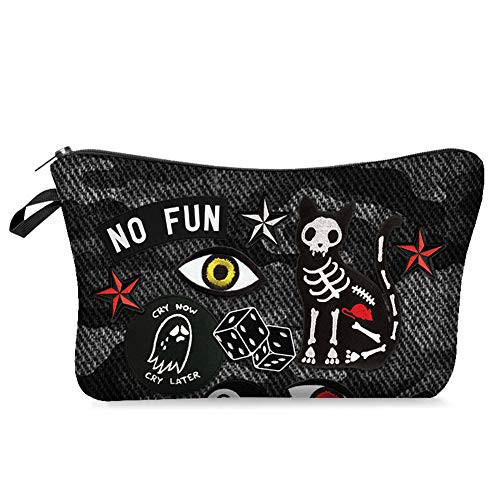 Makeup Bag Funny Travel Small Cosmetic Bags Organizer for Women Multifunction Handbag Toiletry Storage Pouch Waterproof Purse,Black