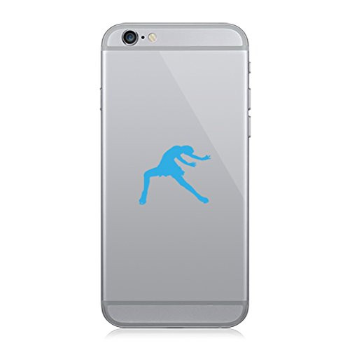 RDW Pair of Figure Skater Cell Phone Stickers Mobile Skating Female Girl 1 - Light Blue