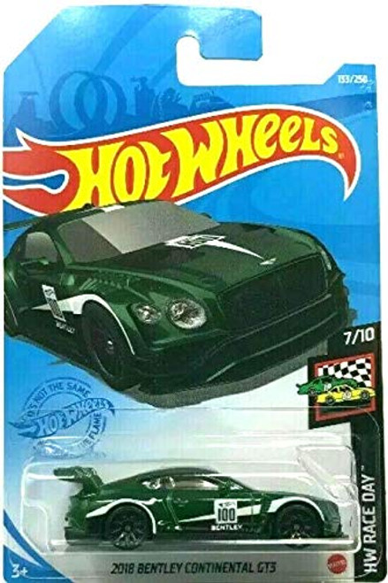 DieCast Hotwheels 2018 Bentley Continental GT3 -Forest Green- 133/250 - HW Race Day 7/10