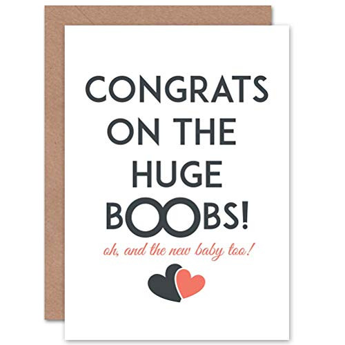 Wee Blue Coo Greeting New Baby Huge Boobs Funnyny Sealed Greeting Card Plus Envelope Blank Inside