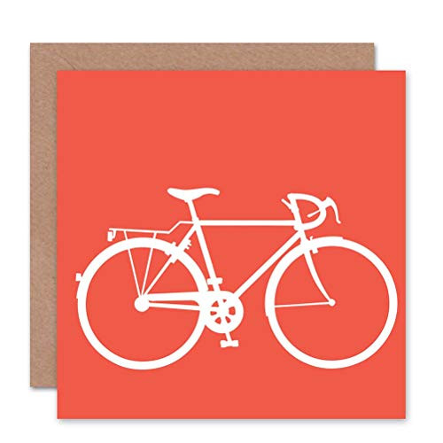 Wee Blue Coo Bicycle Silhouette Birthday Art Sealed Greeting Card Plus Envelope Blank Inside