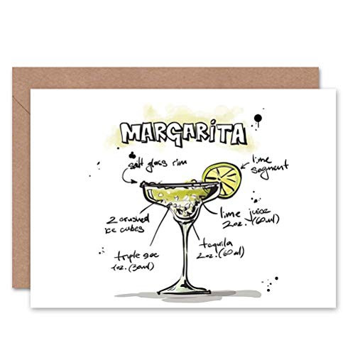 Wee Blue Coo Margarita Cocktail Drink Birthday Art Sealed Greeting Card Plus Envelope Blank Inside