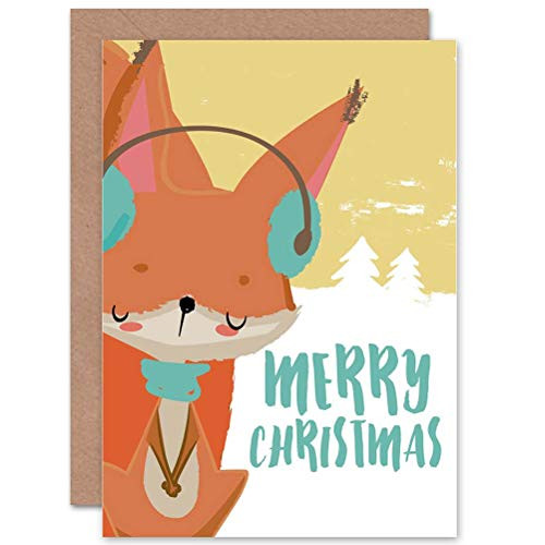 Wee Blue Coo Christmas Xmas Merry Fox Muffs Sealed Greeting Card Plus Envelope Blank Inside