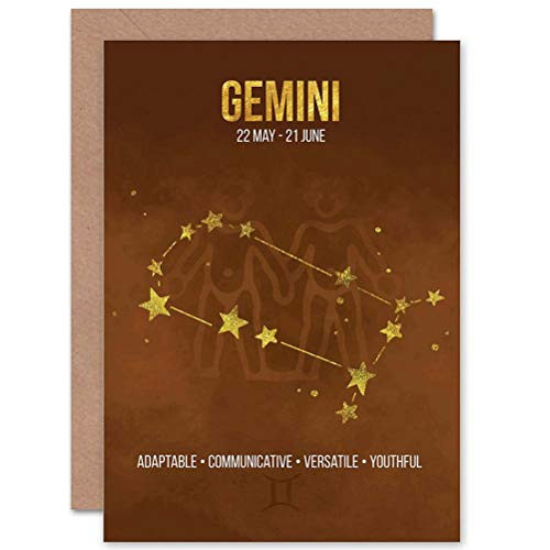 Wee Blue Coo Birthday - Star Sign Astrology Gemini Sealed Greeting Card Plus Envelope Blank Inside