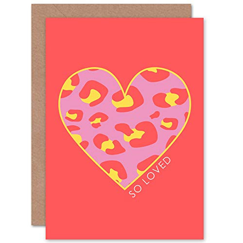 Wee Blue Coo So Loved Leopard Print Love Heart Sealed Greeting Card Plus Envelope Blank Inside