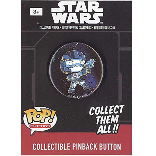 Star Wars Funko Collectible Pinback Buttons Episode 7 - POE Dameron -Black and White- -1.25 inch- Star Wars Funko Collectible Pinback Buttons Episode 7 - POE Dameron -Black and White- -1.25 inch-