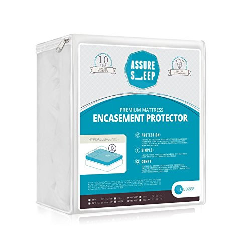 Waterproof Zippered Mattress Encasement Cover - Bed Bug Proof Protector, Breathable, Queen Size, Assure Sleep By L'COZEE