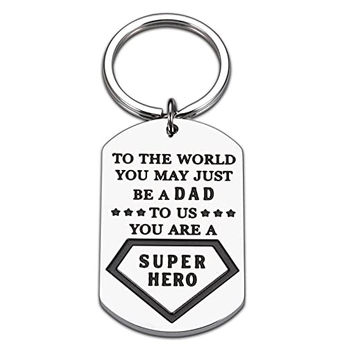 Birthday Anniversary Gif for Him Men Dad Keychain from Her Son Daughter to Daddy Papa Fathers Day Christmas Gifts for Husband Step Father in Law from Wife Kids Valentines Family Gifts Present