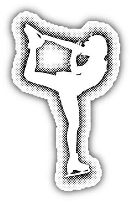 Woman Figure Skating Halftone - Sticker Graphic - Auto, Wall, Laptop, Cell, Truck Sticker for Windows, Cars, Trucks Woman Figure Skating Halftone - Sticker Graphic - Auto, Wall, Laptop, Cell, Truck Sticker for Windows, Cars, Trucks