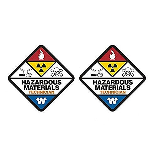 Hazmat Technician Decal Set 4"x4" Firefighter Haz Mat Sticker Graphic - Die Cut Sticker, High Resolution Top Grade Vinyl