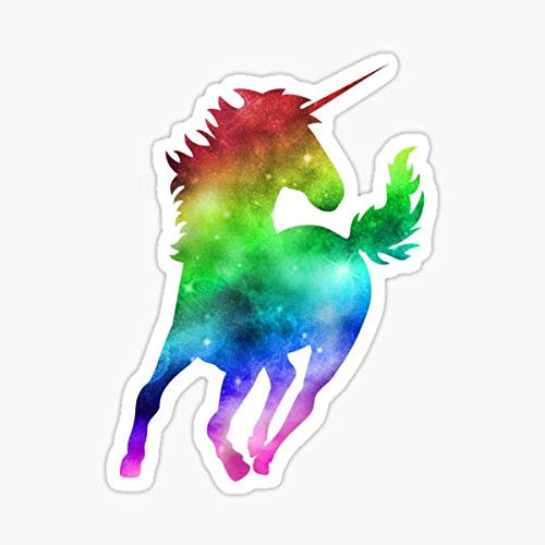 Rainbow Galaxy Unicorn Sticker - Sticker Graphic - Auto, Wall, Laptop, Cell, Truck Sticker for Windows, Cars, Trucks