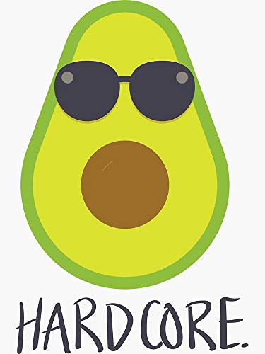 Hardcore. Avocado Sticker - Sticker Graphic - Auto, Wall, Laptop, Cell, Truck Sticker for Windows, Cars, Trucks