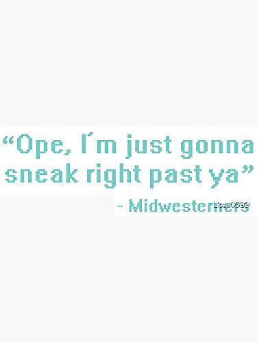 Ope, I'm Just Gonna Sneak Right Past Ya Sticker - Sticker Graphic - Auto, Wall, Laptop, Cell, Truck Sticker for Windows, Cars, Trucks