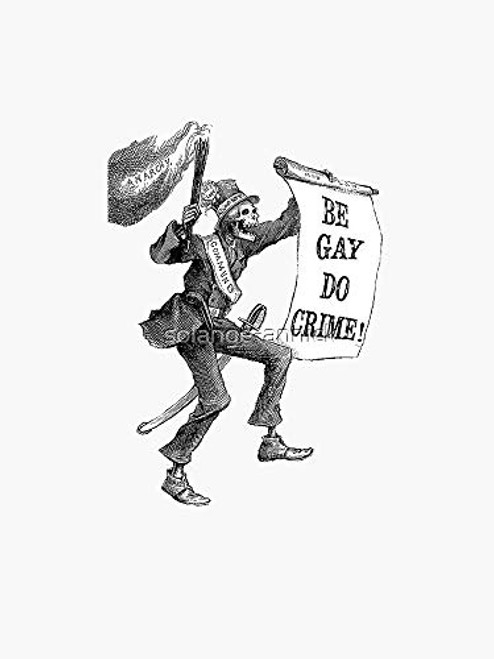 Be Gay Do Crime Sticker - Sticker Graphic - Auto, Wall, Laptop, Cell, Truck Sticker for Windows, Cars, Trucks