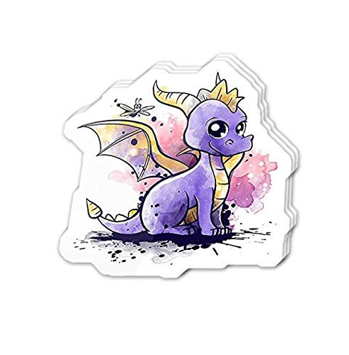 The Dragon and The Dragonfly Cute Cartoon - Sticker Graphic - Auto, Wall, Laptop, Cell, Truck Sticker for Windows, Cars, Trucks