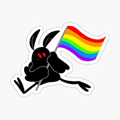 Gay Mothman Flag Sticker - Sticker Graphic - Auto, Wall, Laptop, Cell, Truck Sticker for Windows, Cars, Trucks