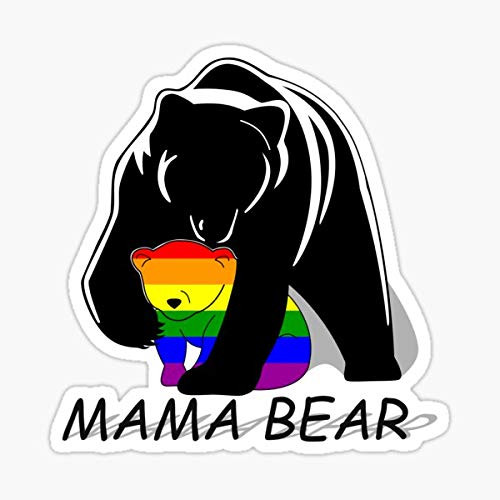 Gay Pride Mama Bear Sticker - Sticker Graphic - Auto, Wall, Laptop, Cell, Truck Sticker for Windows, Cars, Trucks