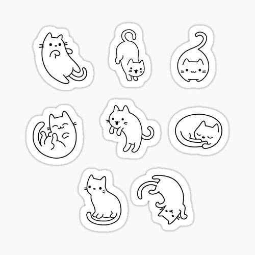 Black White Cat Pack Sticker - Sticker Graphic - Auto, Wall, Laptop, Cell, Truck Sticker for Windows, Cars, Trucks