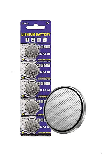 Cotchear 5Pcs CR2430 Button Battery 3V Electronic Lithium Coin Cell Batteries DL2430 BR2430 ECR2430 KL2430 EE6229 for Watch Toy Clocks