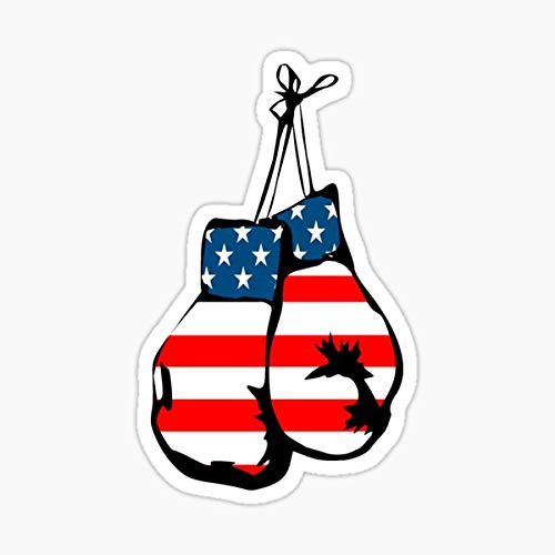 USA Boxing Gloves America Sticker - Sticker Graphic - Auto, Wall, Laptop, Cell, Truck Sticker for Windows, Cars, Trucks