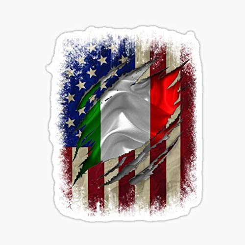 Italian American Flag Italian Roots Family Heritage Gifts Sticker - Sticker Graphic - Auto, Wall, Laptop, Cell, Truck Sticker for Windows, Cars, Trucks