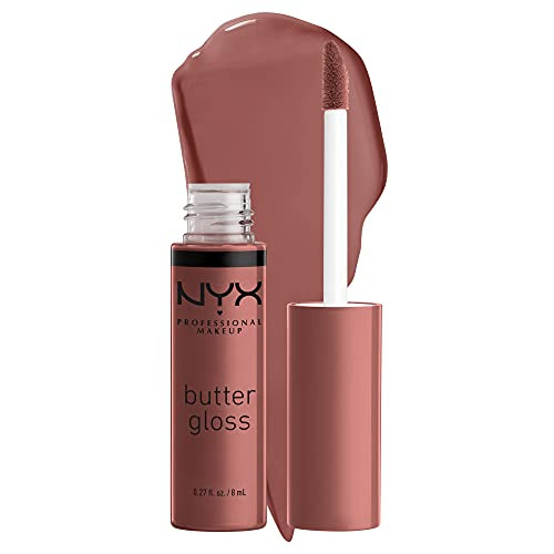 NYX PROFESSIONAL MAKEUP Butter Gloss Brown Sugar, Non-Stick Lip Gloss - Spiked Toffee -Brown Mauve-