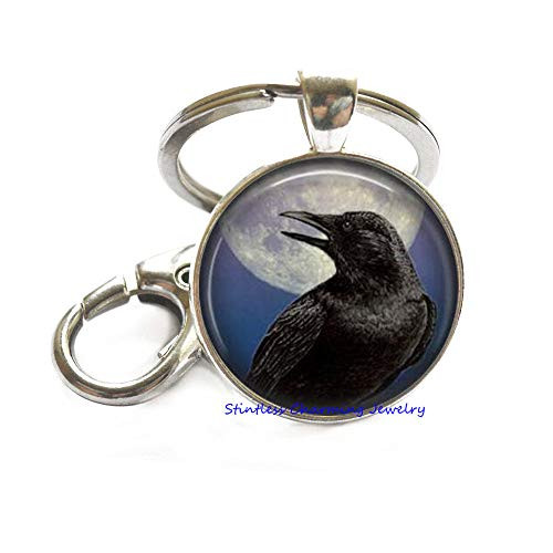 Raven Keychain, Raven Key Ring,Raven Jewelry, Crow Keychain,Raven Glass Key Ring Keychain, Jewellery,Bird Jewelry, Crow Key Ring-JV323 Raven Keychain, Raven Key Ring,Raven Jewelry, Crow Keychain,Raven Glass Key Ring Keychain, Jewellery,Bird Jewelry, Crow Key Ring-JV323