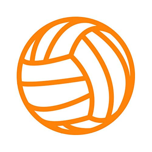 RDW Volleyball Sticker - Decal - Die Cut - Orange 4.00" x 4.00"