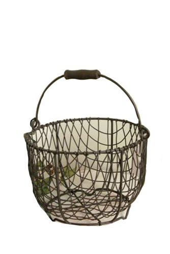 Your Heart's Delight 7-3/4 by 6-3/4-Inch/9-1/2 by 7-Inch Swing Handle Wire Basket, Small/Large, Set of 2