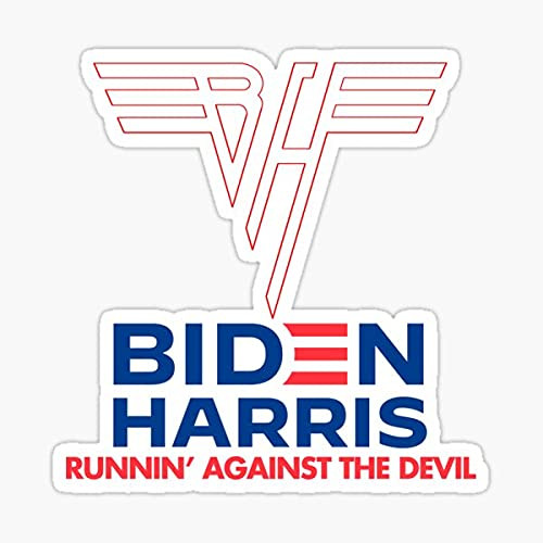 Biden Harris - Runnin' Against The Devil Sticker - Stickers Decals Waterproof Water Bottle Stickers for Motorcycle Bicycle Skateboard Luggage Decal Graffiti Patches