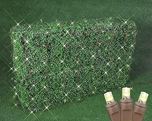 Novelty Lights 100 Light Commercial Grade Christmas LED Net Light Set, Warm White, Brown Wire, 4' X 6'