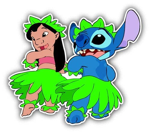 Lilo  and  Stitch Dance Cartoon Sticker Graphic - Die Cut Sticker, High Resolution Top Grade Vinyl