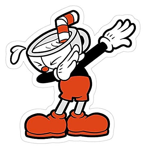 Cuphead Dab, Cuphead Sticker Graphic - Die Cut Sticker, High Resolution Top Grade Vinyl