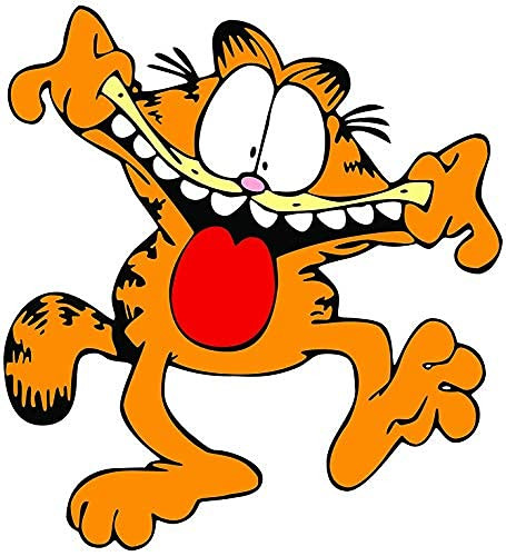 Garfield Happy Smile Cartoon Sticker Graphic - Die Cut Sticker, High Resolution Top Grade Vinyl