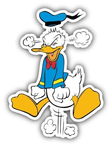 Donald Duck Explosion Cartoon Sticker Graphic - Die Cut Sticker, High Resolution Top Grade Vinyl