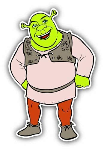 Shrek Happy Cartoon Sticker Graphic - Die Cut Sticker, High Resolution Top Grade Vinyl