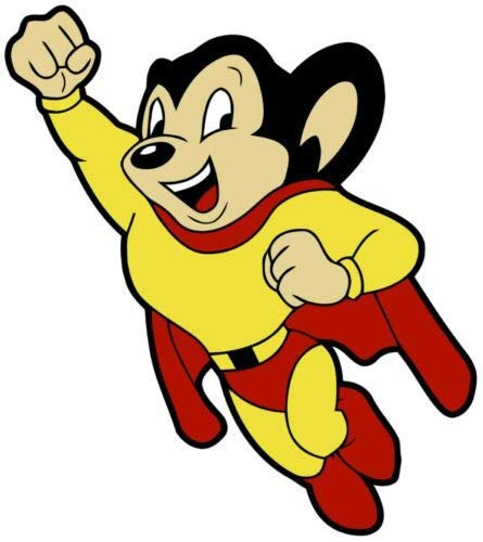 Mighty Mouse Vintage Style USA Superhero Sticker Graphic - Die Cut Sticker, High Resolution Top Grade Vinyl
