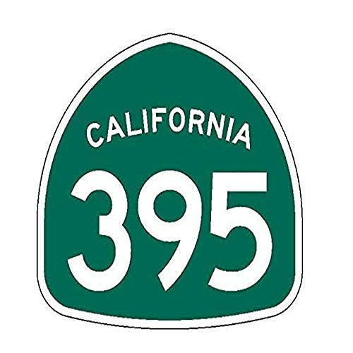 California State Route 395 R1852 Highway Sign Road Sticker Graphic - Die Cut Sticker, High Resolution Top Grade Vinyl