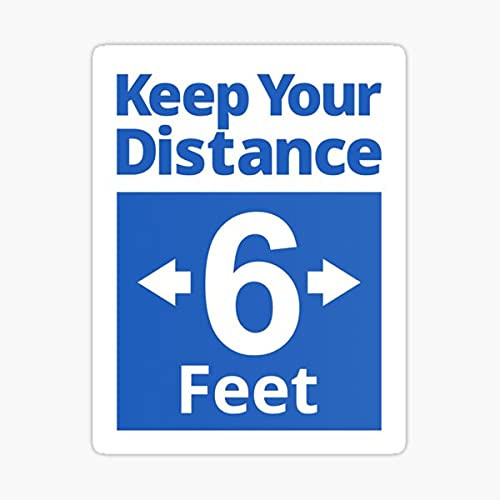 Sign Keep Your Distance Label Sticker - Sticker Graphic - Die Cut Sticker High Resolution Top Grade Vinyl