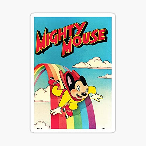 Vintage Mighty Mouse Affiche Sticker - Sticker Graphic - Die Cut Sticker High Resolution Top Grade Vinyl