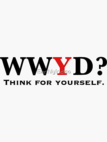 What Would You Do, Think for Yourself, Atheist - Sticker Graphic - Die Cut Sticker High Resolution Top Grade Vinyl